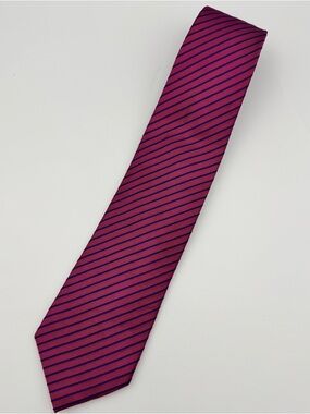 Charles Tyrwhitt 100% Silk Tie Pink & Blue Diagonal Stripe